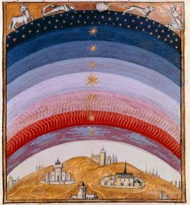 A view of the 15th century sky, from Les Echecs amoureux.